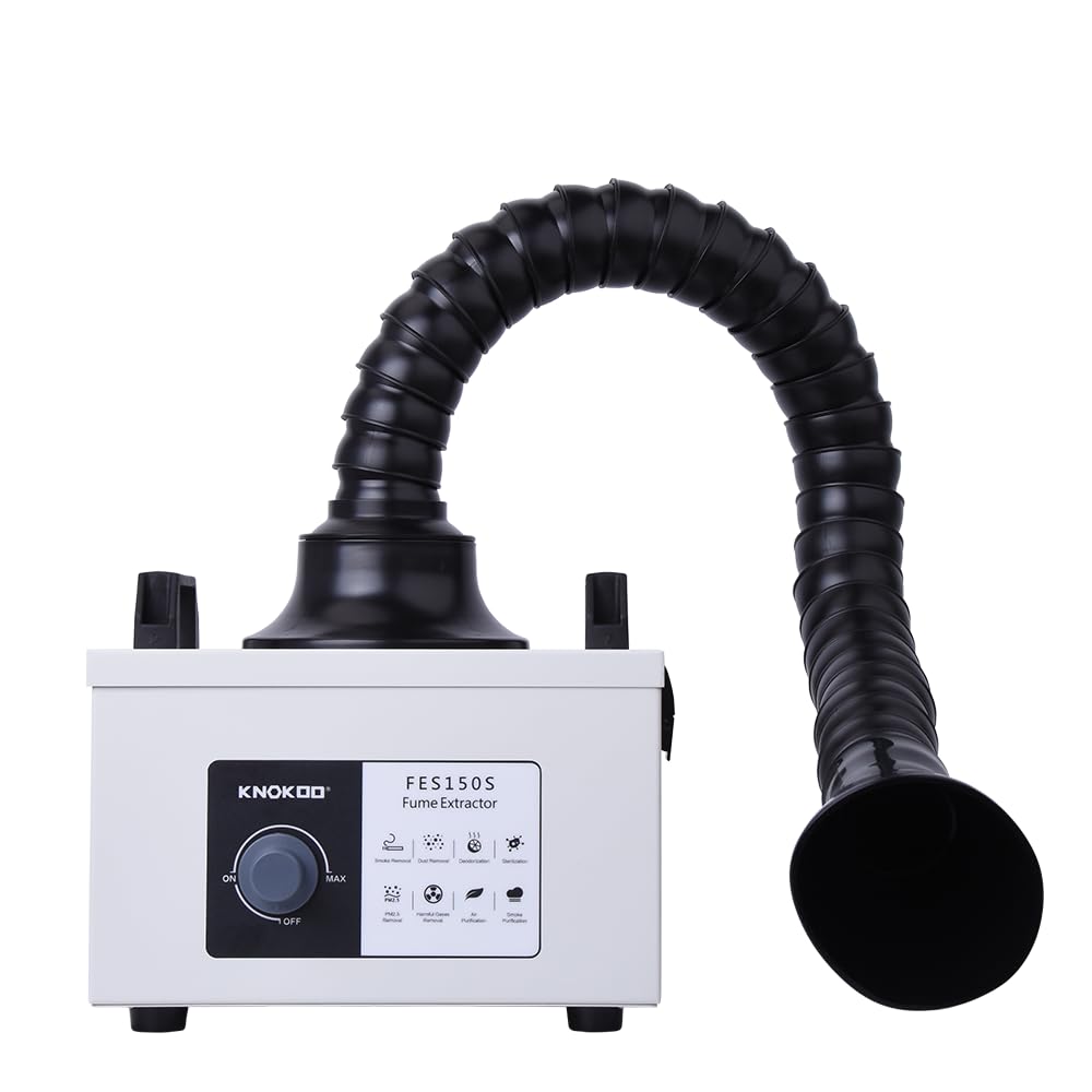 FES150S 100W レーザー煙抽出器、低騒音強力吸引 3 段階フィルター、5W および 10W レーザー彫刻機用溶接煙浄化器、電話修理はんだ付けフィルタリング