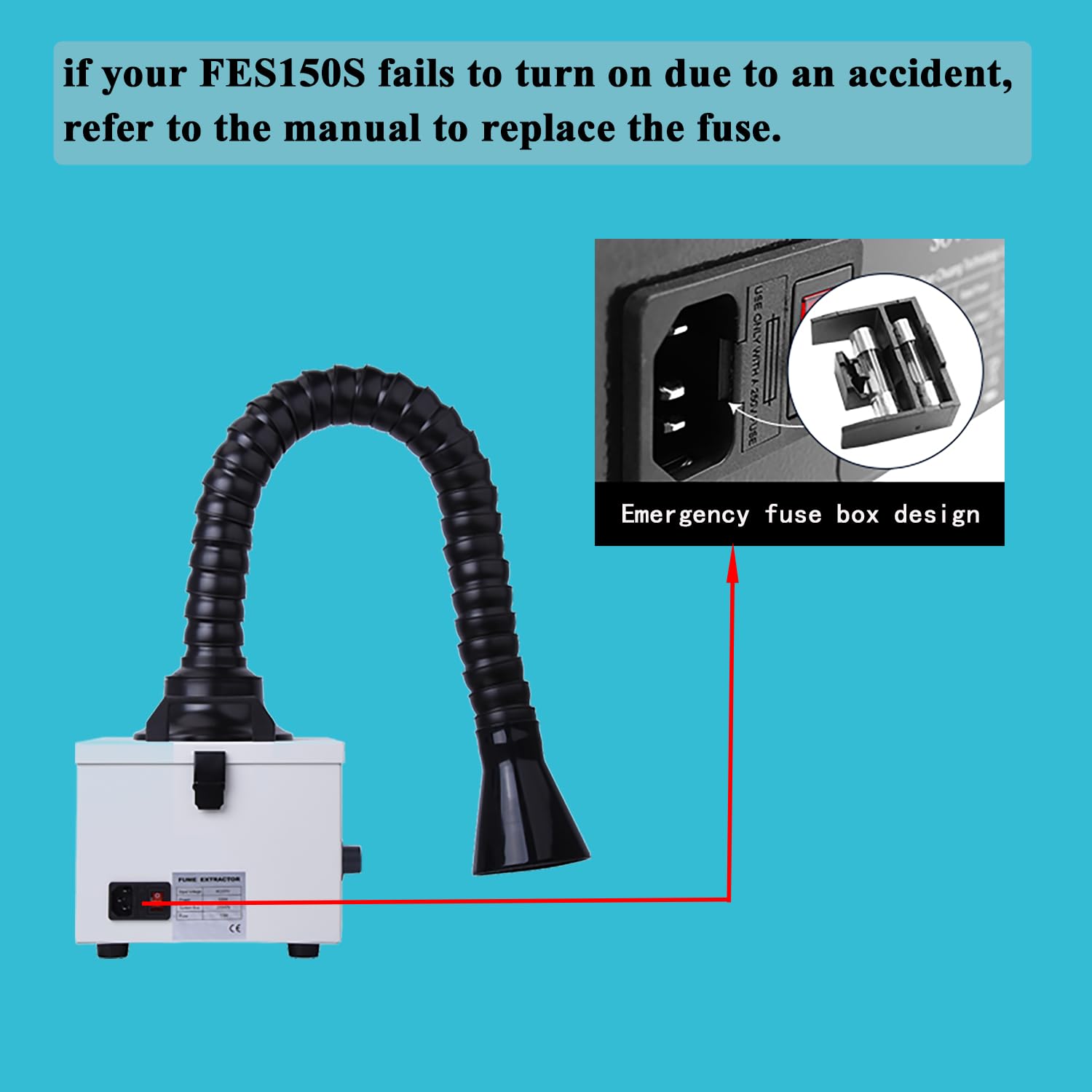 KNOKOO 100 W Löt-Laser-Rauchabsauger, FES150S, starke Saugkraft, 200 m³/h, 3-Stufen-Filter, Schweißrauchreiniger für 5 W 10 W Lasergravierer und Telefonreparatur, Lötfilterung