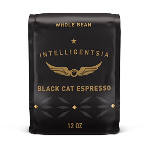 Intelligentsia-Kaffee, mittelstark gerösteter Kaffee aus ganzen Bohnen – Black Cat Espresso, 12-Unzen-Beutel mit Geschmacksnoten von Steinobst, dunklem Zucker und dunkler Schokolade