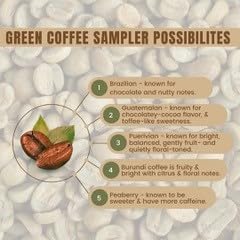 Unleashed Coffee | Green Unroasted Coffee Beans Sampler Pack | Green Coffee Beans for Roasting | Each 6 oz Bag Contains a Unique Varietal of Green Raw Coffee Beans | 3 Bags Total