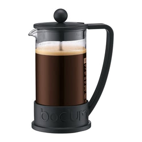 Bodum Brazil French Press Kaffeemaschine, 12 oz, hitzebeständiges Borosilikatglas, schwarz – Hergestellt in Portugal