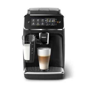 PHILIPS 3200 Series Fully Automatic Coffee Machine - 5 Delicious Coffees, LatteGo Milk System, Durable Ceramic Grinders, Intuitive Touch Display, Glossy Black (EP3241/54)