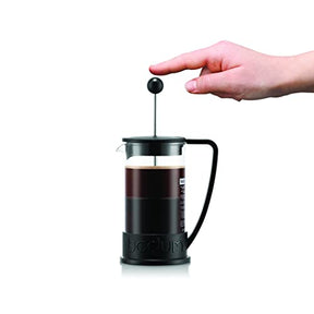 Bodum 12oz Brazil French Press Coffee Maker, High-Heat Borosilicate Glass, Black - Made in Portugal