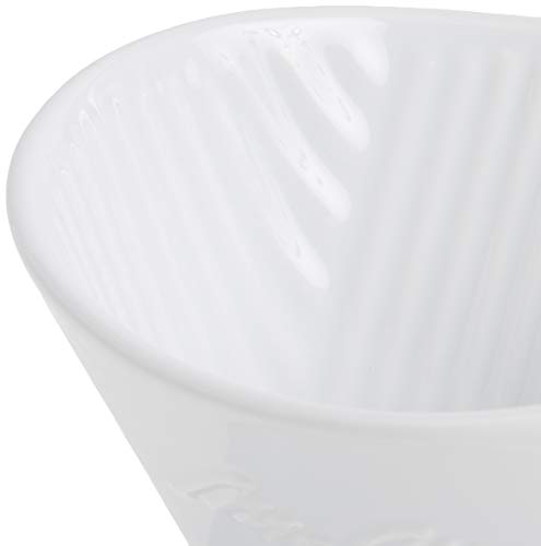 Melitta 1 Cup Porcelain Pour-Over Cone Coffeemaker, Glossy White