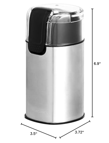 Amazon Basics Electric Coffee Grinder, Coffee Bean and Spice Grinder, With Heavy-Duty Stainless Steel Grind Blades