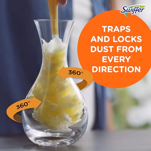 Swiffer Dusters Refill for Cleaning, Feather & Microfiber Duster Disposable Alternative, For Dusting Furniture, Blinds, Ceiling Fans, Walls, Helps Remove Allergens, Heavy Duty, Unscented, 11ct