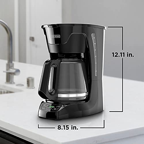 BLACK+DECKER 12カップ* プログラム可能コーヒーメーカー、ブラック