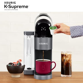 Keurig K-Supreme シングルサーブ K-Cup ポッドコーヒーメーカー、マルチストリームテクノロジー、4 種類の抽出サイズ、66 オンスのデュアルポジション取り外し可能リザーバー、グレー