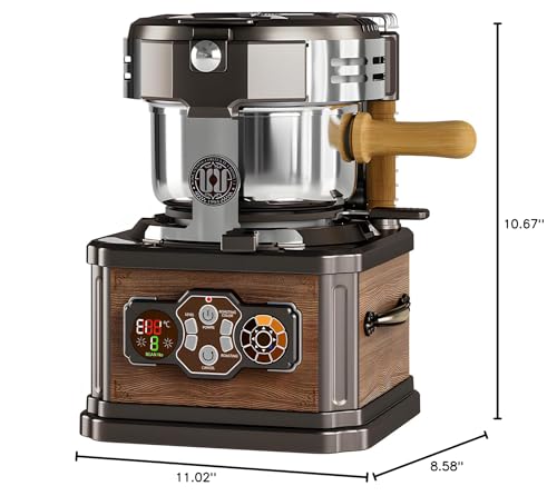 WING KWON Coffee Bean Roaster,8 Heating Settings,Cafe/home Coffee Bean Roaster,Fast Roasting System,Silent Roasting,Precise Temperature Control,Automatic Peeling,Nostalgic Retro