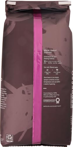 Starbucks Dark Roast Whole Bean Coffee – Espresso – 100 % Arabica – 1 Beutel (18 oz) (2er-Pack)