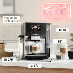 Bosch TQU60307 800 Series VeroCafe Fully Automatic Espresso Machine with Home Connect, 36 Beverage Varieties with Coffee World, Double Cup, Integrated Milk