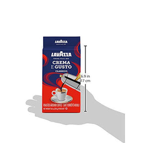 Lavazza Espresso Dark Roast Ground Coffee, 8.8oz Bricks (4 Pack), Authentic Italian Blend Roasted in Italy, Non GMO