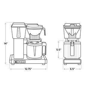 Moccamaster 53933 KBGV Select 10-Tassen-Kaffeemaschine, Cremeweiß, 40 Unzen, 1,25 l