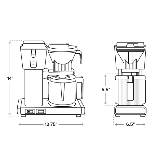 Moccamaster 53933 KBGV Select 10-Tassen-Kaffeemaschine, Cremeweiß, 40 Unzen, 1,25 l