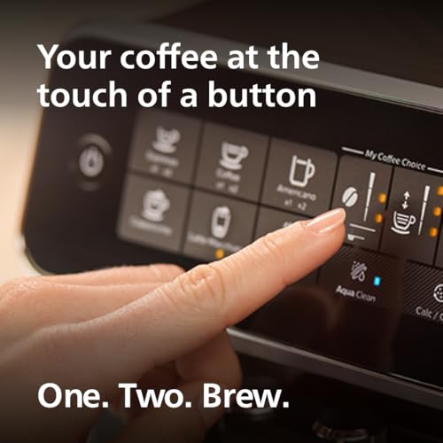 PHILIPS 3200 Series Kaffeevollautomat – 5 leckere Kaffeesorten, LatteGo Milchsystem, langlebiges Keramikmahlwerk, intuitives Touch-Display, glänzendes Schwarz (EP3241/54)