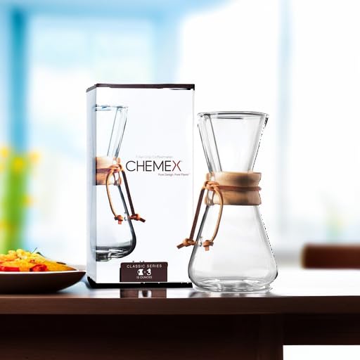 Chemex Pour-Over Glass Coffeemaker - Classic Series - 3-Cup - Exclusive Packaging