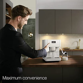 Miele CM 6160 MilkPerfection Kaffeevollautomat - OneTouch for Two, AromaticSystem, 4 individuelle Profile, DoubleShot, WiFi-fähig, LED-Beleuchtung, einfache Reinigung, in Lotusweiß