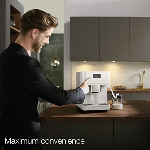 Miele CM 6160 MilkPerfection 自動コーヒーマシン - OneTouch for Two、AromaticSystem、4 つの個別プロファイル、DoubleShot、WiFi 対応、LED 照明、お手入れ簡単、ロータス ホワイト