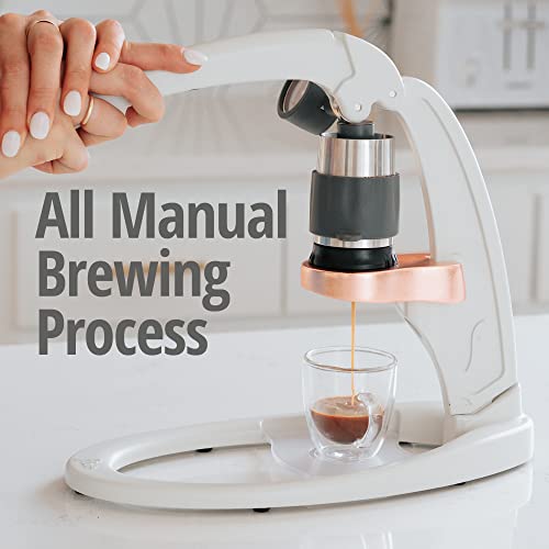 Flair Signature Espressomaschine – Eine komplett manuelle Espressopresse für die handwerkliche Zubereitung von Espresso zu Hause (Druckset, weiß)