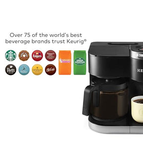 Keurig K-Duo シングルサーブ K-Cup ポッド &amp; カラフェ コーヒーメーカー、複数の抽出サイズ、60 オンスの取り外し可能なリザーバー、プログラム可能な自動抽出カラフェ、(第 1 世代)、ブラック