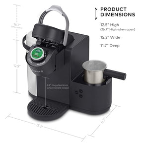 Keurig K-Cafe K-Duo Kaffee-, Latte- und Cappuccinomaschine für Einzelportionen, dunkle Anthrazit