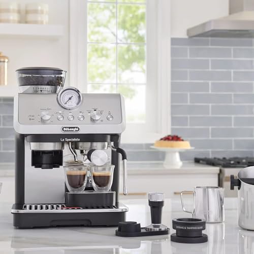 De'Longhi La Specialista Espresso Machine with Grinder, Milk Frother, 1450W, Barista Kit - Bean to Cup Coffee & Cappuccino Maker,Stainless Steel, Black