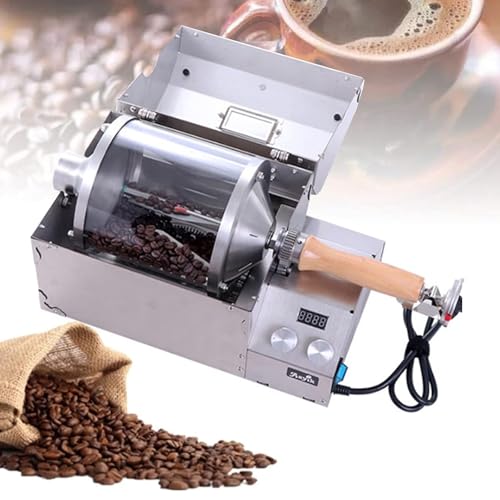 GenSDH Full Automatic Coffee Roaster, Stainless Steel Drum Coffee Bean Roaster Machine, Electric Home Coffee Bean Baking Machine, Professional Coffee Bean Roaster for Restaurant