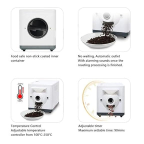 KANGJIEM Coffee Bean Roaster Machine,1600W Electric Coffee Roaster Machine, 0-90mins Timer 100℃-250℃ Temperature Adjustment + Non-Stick Pot,for Commercial,Home Roasting Nuts,Grain