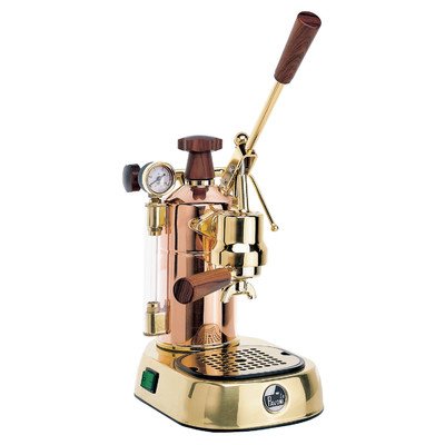 La Pavoni Professional 16-Cup Espresso Machine, Copper and Brass