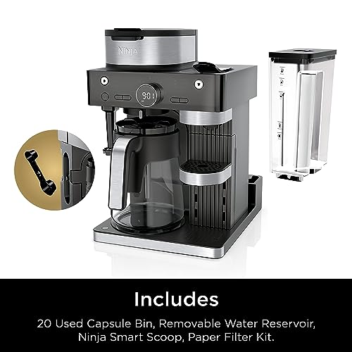 Ninja Espresso & Coffee Maker & Barista System, 3 Espresso Brew Styles, Single-Serve Coffee & Nespresso Capsule Compatible, Built-in Frother, Espresso, Cappuccino & Latte Maker, Black, CFN601