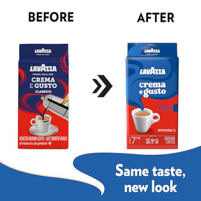 Lavazza Espresso Dark Roast Ground Coffee, 8.8oz Bricks (4 Pack), Authentic Italian Blend Roasted in Italy, Non GMO