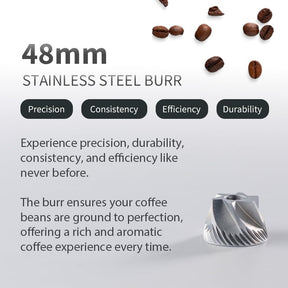 1Zpresso J Manual Coffee Grinder Silver Capacity 35g with Assembly Stainless Steel Conical Burr - Numerical Internal Adjustable Setting