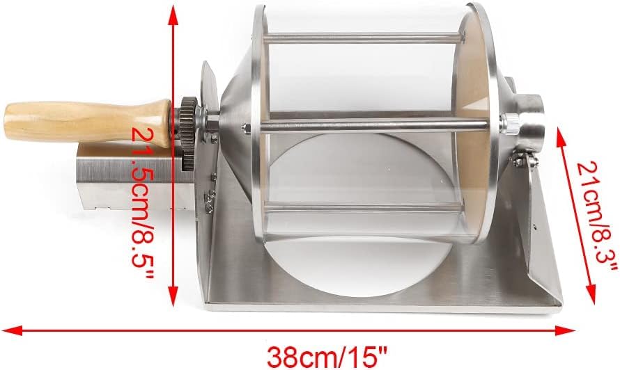 Omosiroi Kaffeebohnenröster für Zuhause, kleine Kaffeebohnenröstmaschine mit 400 g Fassungsvermögen, transparente, sichtbare Kaffeebohnenröstmaschine aus Glas für den Gasherd mit Gasbrenner für den Einsatz in der Küche, US-Lager