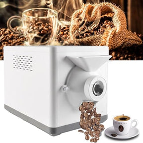 KANGJIEM Kaffeebohnenröster, 1600 W elektrischer Kaffeeröster, 0–90 Minuten Timer, 100 ℃-250 ℃ Temperatureinstellung + Antihaft-Topf, für gewerbliches und privates Rösten von Nüssen und Getreide