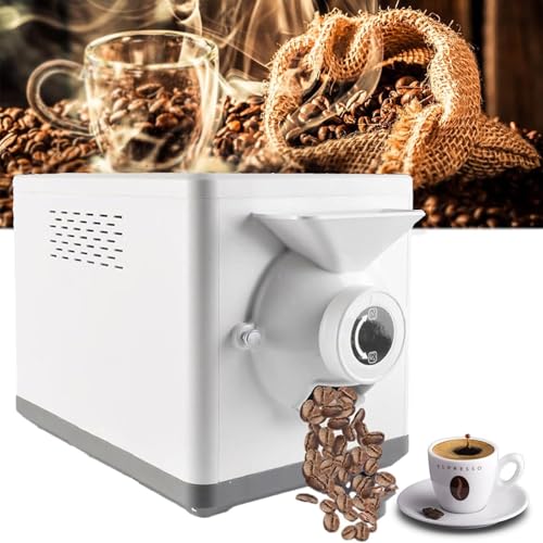 KANGJIEM Coffee Bean Roaster Machine,1600W Electric Coffee Roaster Machine, 0-90mins Timer 100℃-250℃ Temperature Adjustment + Non-Stick Pot,for Commercial,Home Roasting Nuts,Grain