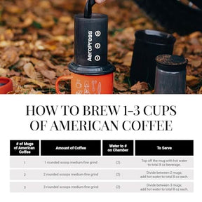 AeroPress Go トラベル コーヒー プレス キット - フレンチ プレス、プアオーバー、エスプレッソを組み合わせた 3 in 1 の抽出方法 - ざらつきや苦みのないコクのあるコーヒー - キャンプや旅行に最適な小型のポータブル コーヒー メーカー