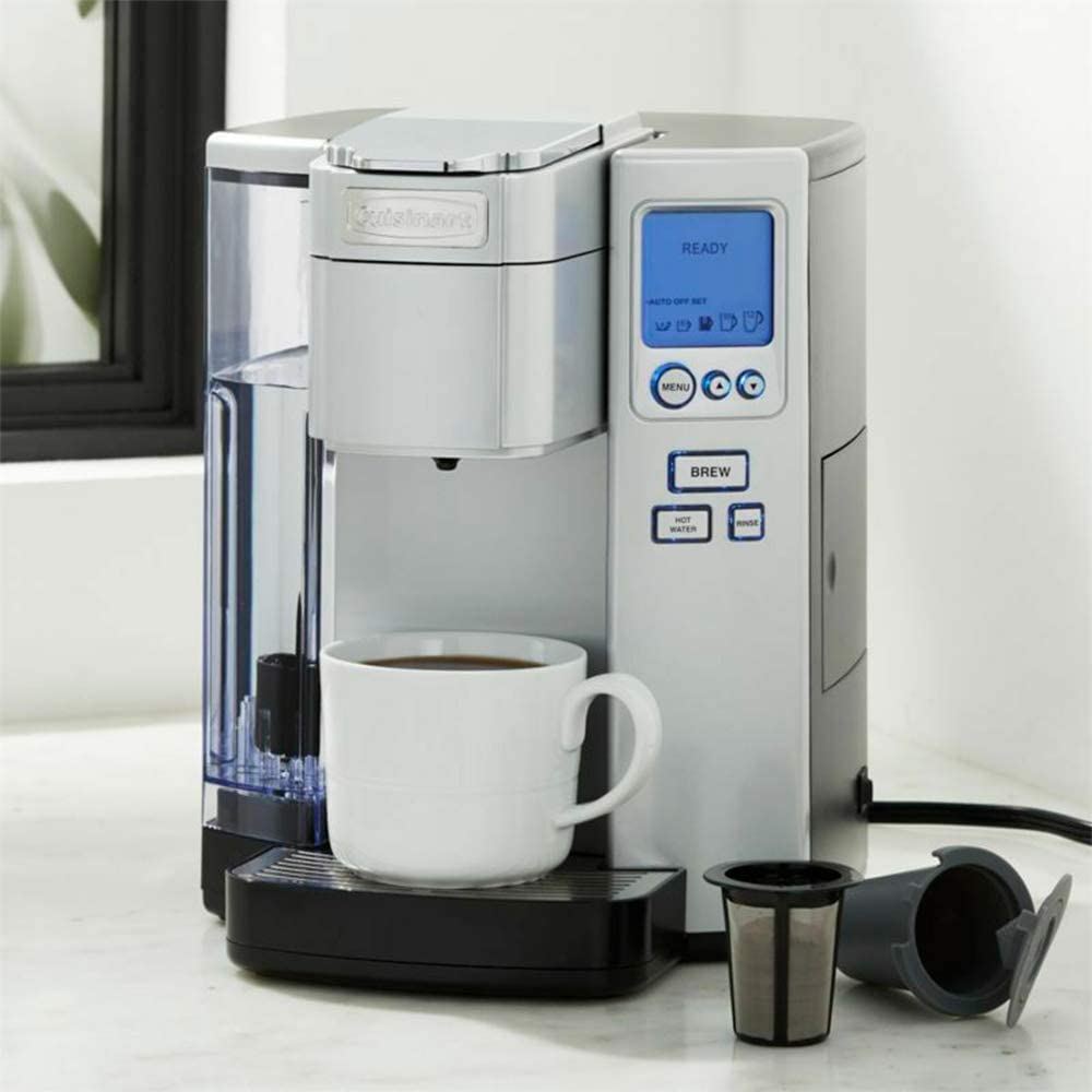 Cuisinart Kaffeemaschine, Einzelportions-Kaffeemaschine mit 72-Unzen-Behälter, programmierbare Brüh- und Heißwasserausgabe, Edelstahl, SS-10P1, Silber