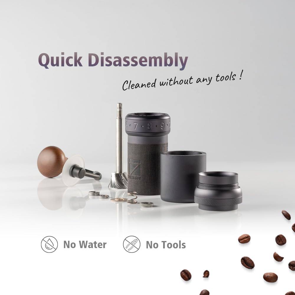 1Zpresso K-Ultra Manual Coffee Grinder Iron Gray with Carrying Case, Assembly Consistency Grind Stainless Steel Conical Burr, Foldable Handle, Numerical External Adjustable Setting, All-Round Grinder