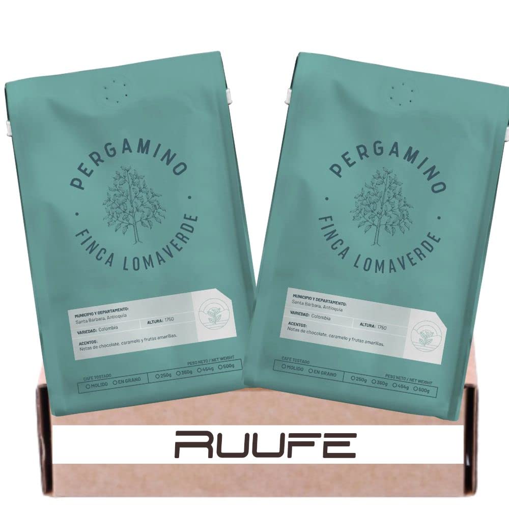 Ganze Bohnen Pergamino Kaffee (Pck von 2) 12,6 oz Süßer und weicher Pergamino kolumbianischer Kaffee Bohnenkaffee Ganze Bohnen kolumbianischer Kaffee Pergamino lomaverde en grano