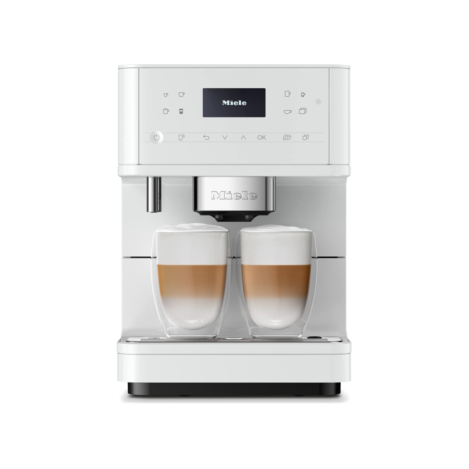 Miele CM 6160 MilkPerfection Automatic Coffee Machine - OneTouch for Two, AromaticSystem, 4 individual profiles, DoubleShot, WiFi-compatible, LED lighting, easy cleaning, in Lotus White