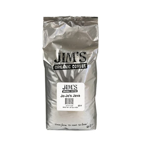 Jim’s Organic Coffee – Jo-Jo’s Java Blend – Medium/Light Roast, Whole Bean, 5 lb Bulk Bag