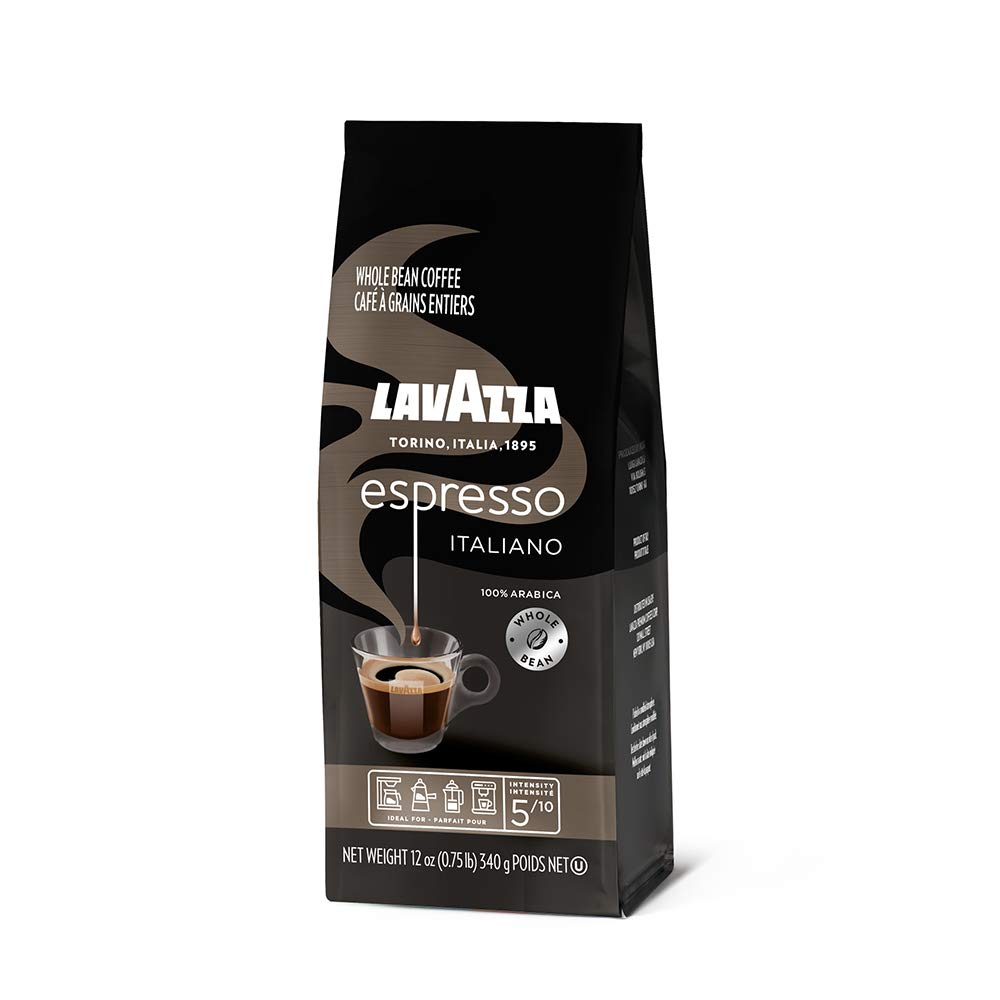 Lavazza Espresso Italiano Whole Bean Coffee 100% Arabica Rich-bodied Medium roast with delicious, fragrant flavor and aromatic notes, 12 oz soft bag