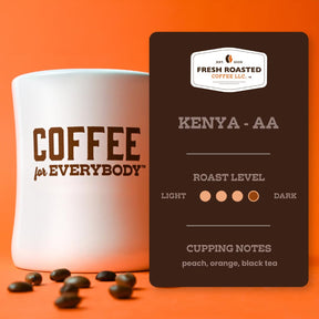 Fresh Roasted Coffee, Kenya AA, 2 lb (32 oz), Med-Dark Roast, Kosher, Whole Bean