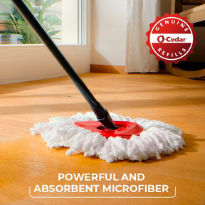 O-Cedar EasyWring Mikrofaser-Spin-Mop, Eimer-Bodenreinigungssystem, Rot, Grau, Standard