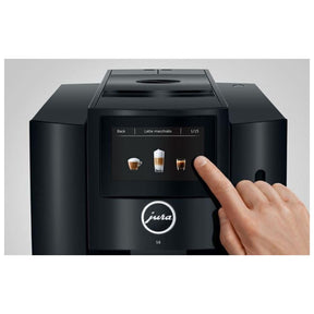 Jura S8 自動コーヒー＆エスプレッソマシン、4.3 インチ タッチスクリーン カラー ディスプレイ、自動フィルター検出、プログラム可能なコーヒー濃度 (ピアノ ブラック、再生品)