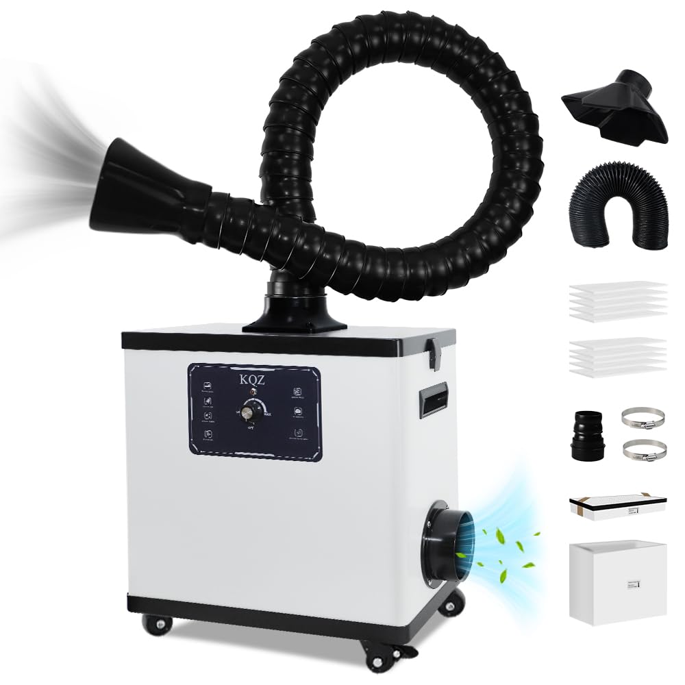 KQZ [Specialized] 210W Laser Fume Extractor 330m³/h Solder Fume Extractor for Laser Engraver, Strong Suction Fume Extractors for M1, S1, P1, Odor Smoke Purifier for Laser Engraver 3D Printing Welding