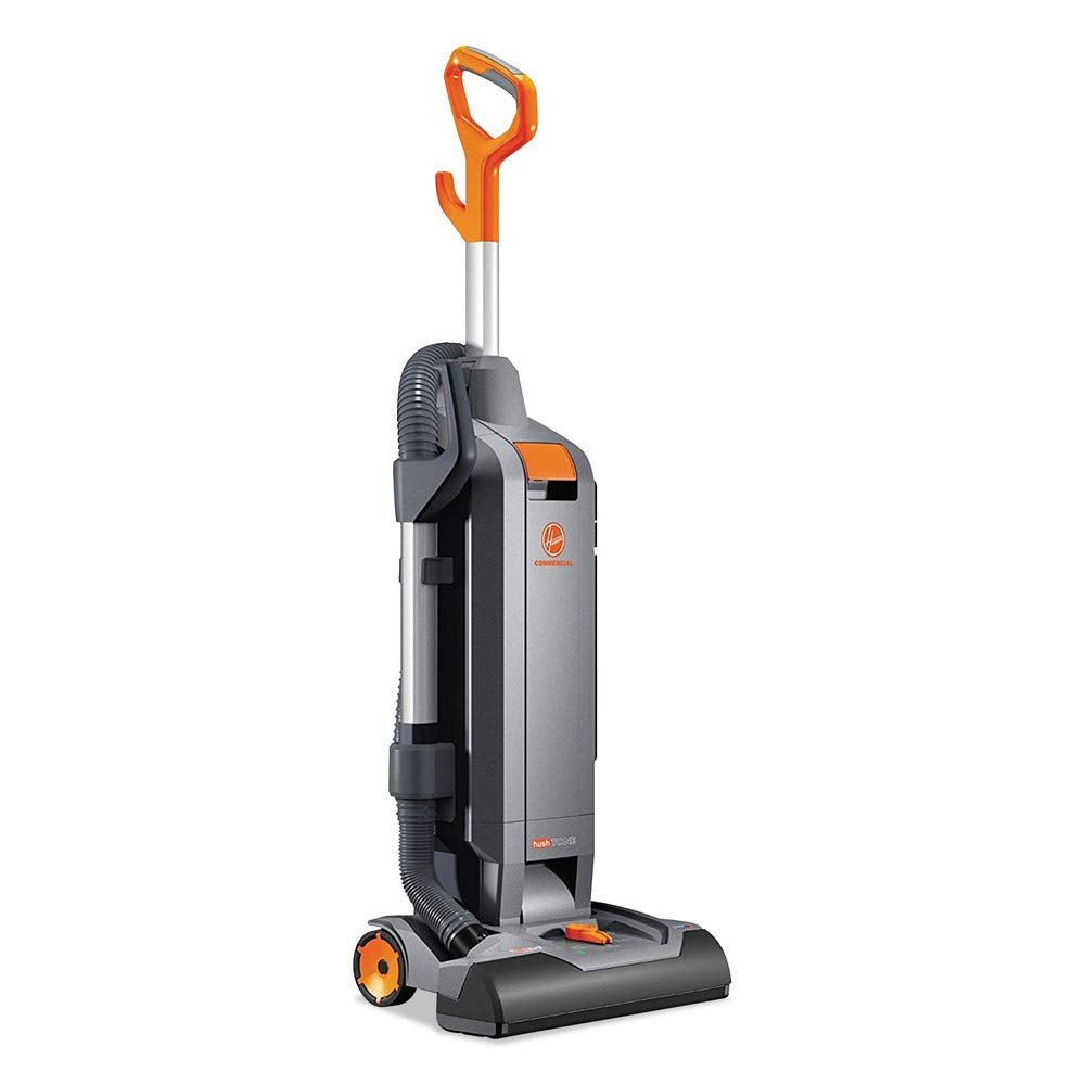 Hoover Commercial HushTone Upright Vacuum Cleaner, 15 inches with Intellibelt, for Carpet and Hard Floors, CH54115, Gray