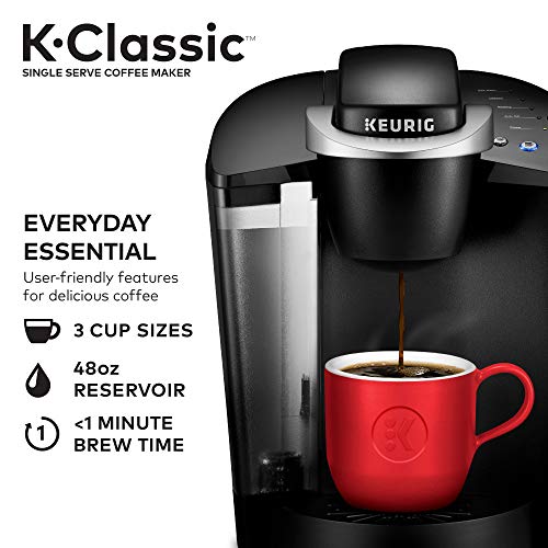 Keurig K-Classic Kaffeemaschine mit AmazonFresh 60 Ct. Kaffee-Vielfaltspaket, 3 Geschmacksrichtungen