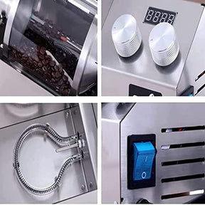 GenSDH Vollautomatischer Kaffeeröster, Kaffeebohnenröster mit Edelstahltrommel, elektrische Kaffeebohnenbackmaschine für zu Hause, professioneller Kaffeebohnenröster für Restaurants