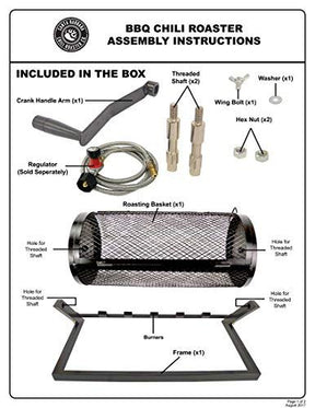 5 Burner Hatch Chile Roaster Propane Roaster Drum; Regulator CR-BARBACOA-1